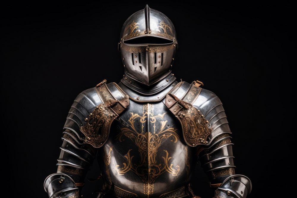 Medieval knight armor protection headwear. AI generated Image by rawpixel.