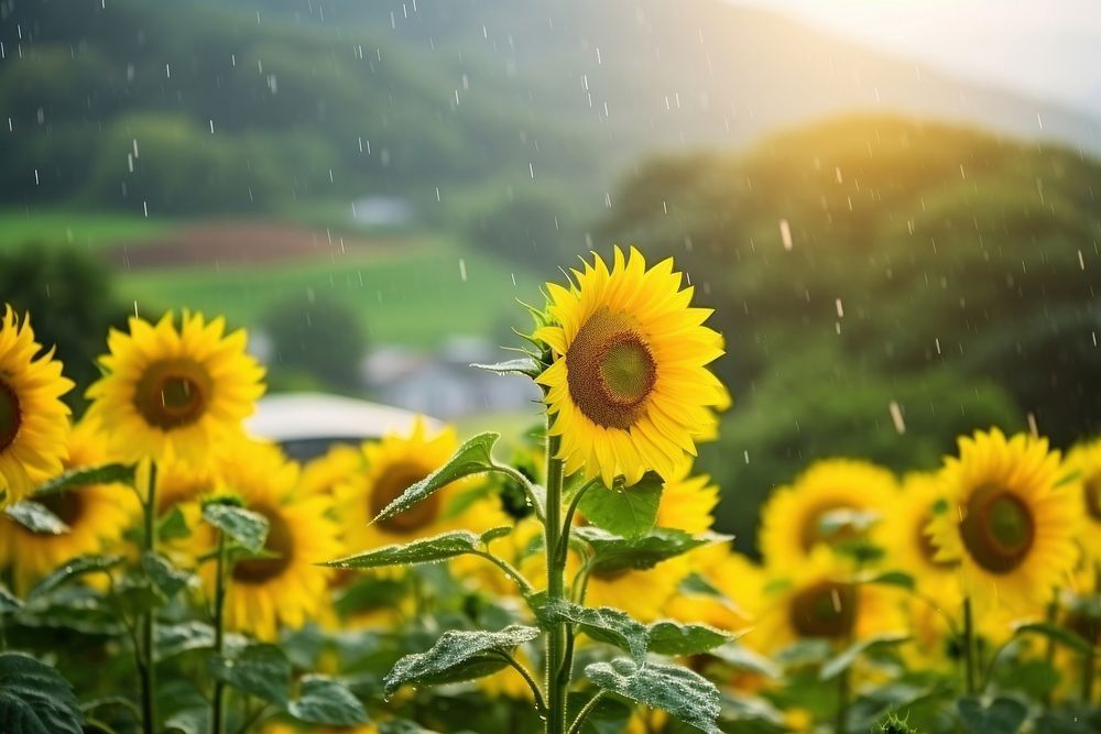 Sunflower garden spring landscape outdoors nature. AI generated Image by rawpixel.