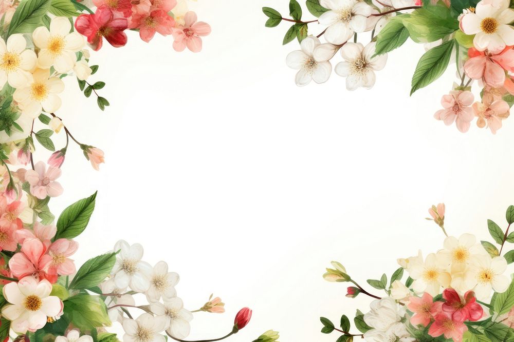 Spring decorative frame backgrounds blossom pattern. AI generated Image by rawpixel.