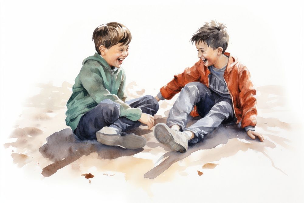 Painting footwear child cross-legged. AI generated Image by rawpixel.