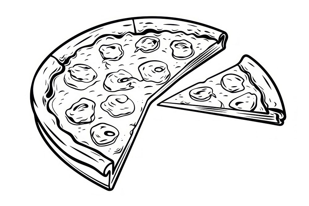 A pizza drawing sketch illustrated. AI generated Image by rawpixel.