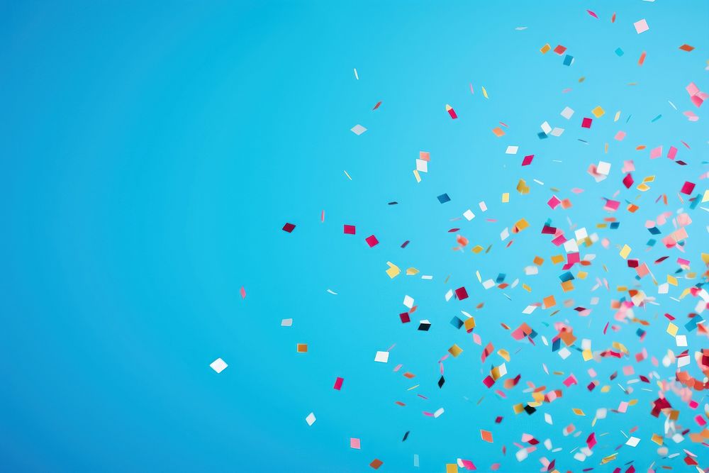 Confetti  blue blue background. 