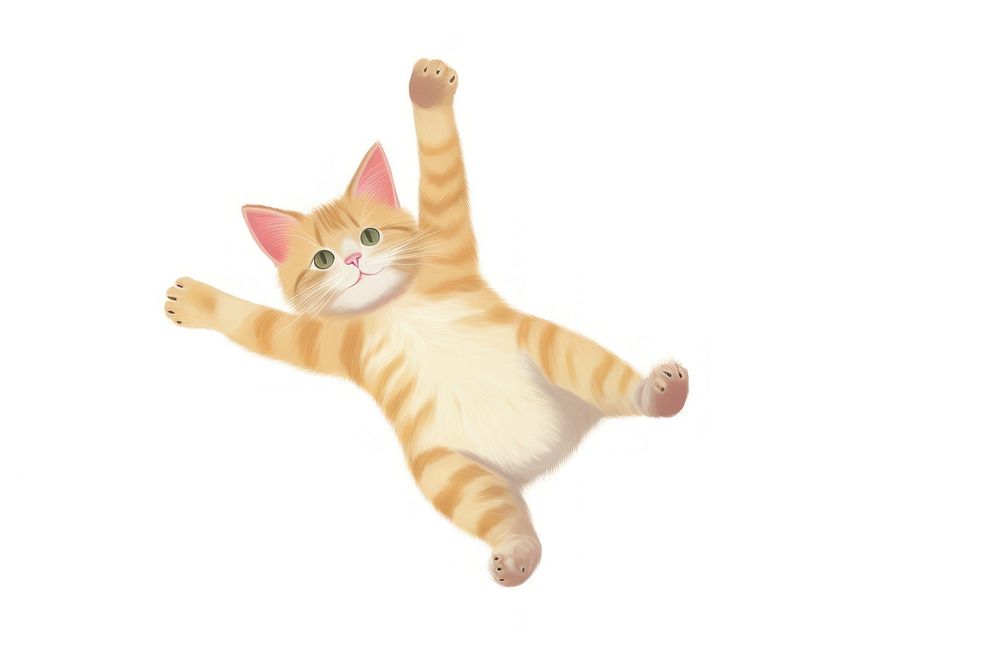 Stretching cat animal mammal kitten. AI generated Image by rawpixel.
