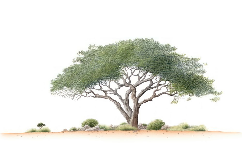 Drawing tree landscape outdoors. AI generated Image by rawpixel.