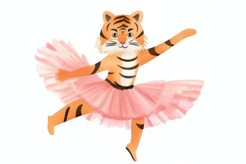 Tiger ballet dancing tiger. AI generated Image by rawpixel.