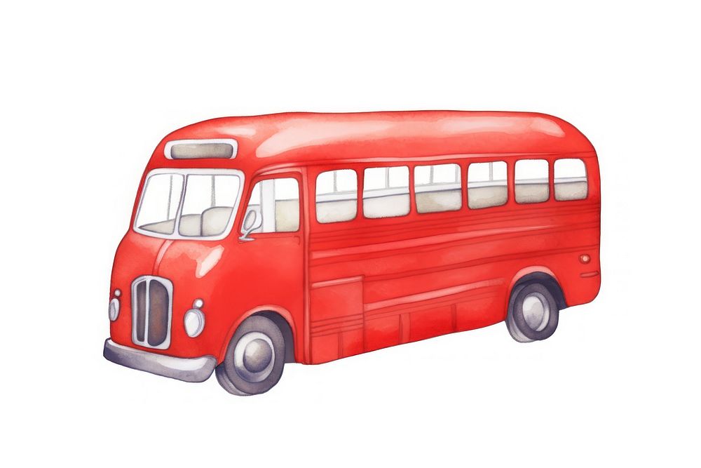 Polar dives red bus vehicle white background transportation. AI generated Image by rawpixel.