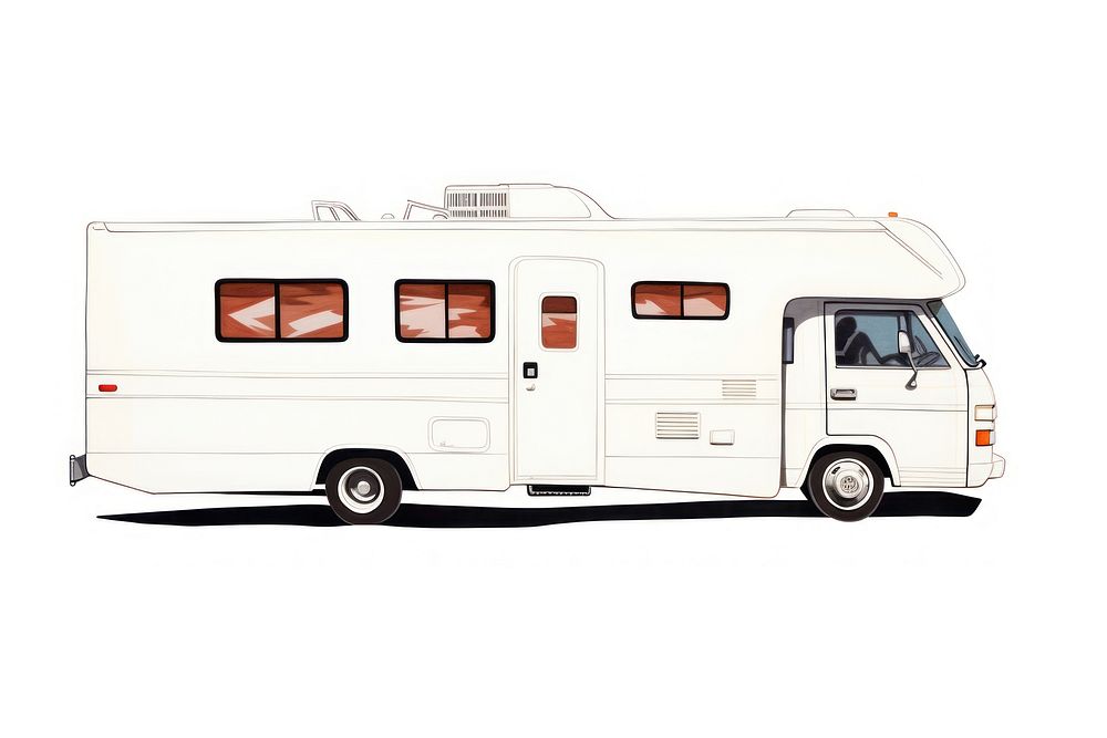 Vehicle van bus white background. AI generated Image by rawpixel.