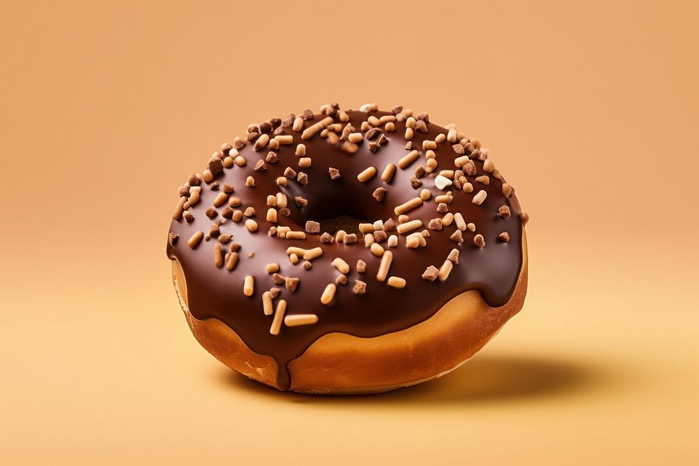 Donut dessert brown food. AI generated Image by rawpixel.
