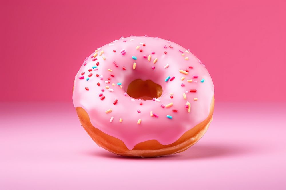 Donut dessert food pink. AI generated Image by rawpixel.