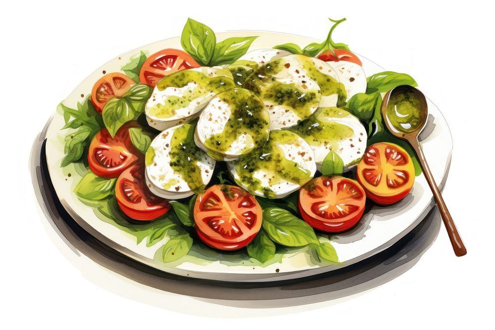 Mozzarella tomato cheese salad. AI generated Image by rawpixel.