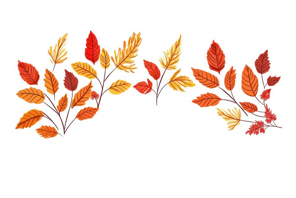 Autumn leafs Autumn pattern drawing plant. AI generated Image by rawpixel.