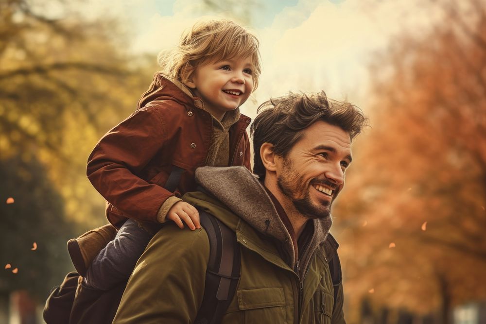 Parents Carrying Son laughing parent adult. 