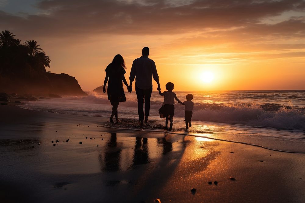 Joyful father beach sea outdoors. 