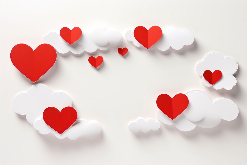 Heart cloud red valentine's day. AI generated Image by rawpixel.