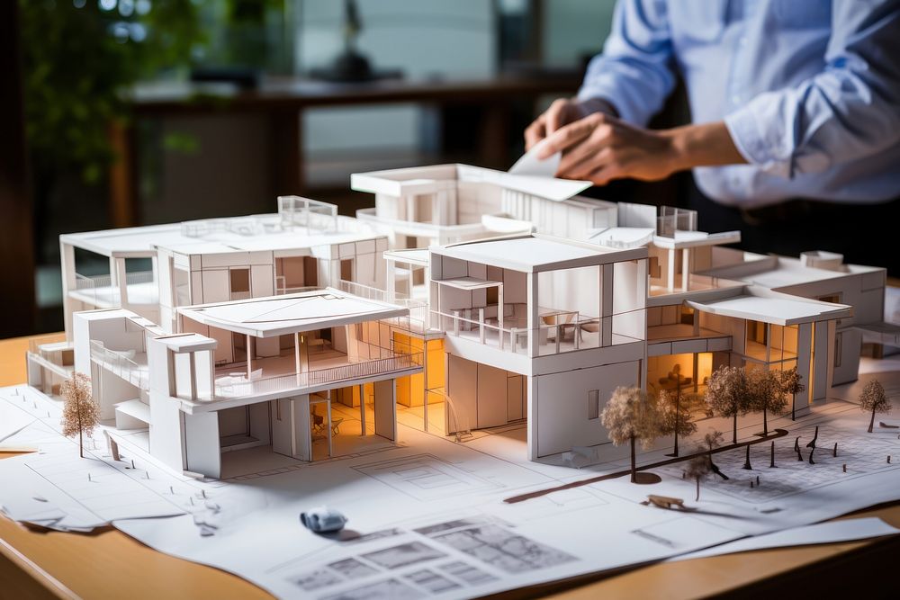 Architectural designer toy architecture dollhouse. AI generated Image by rawpixel.