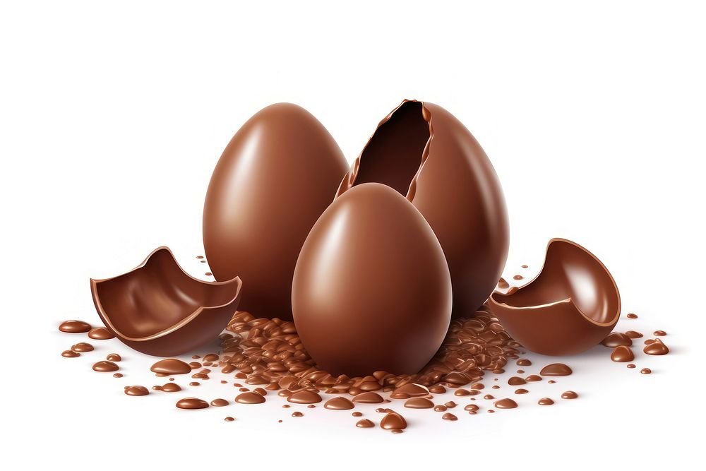 Vector realistic chocolate eggs easter symbol eggshell dessert food. AI generated Image by rawpixel.