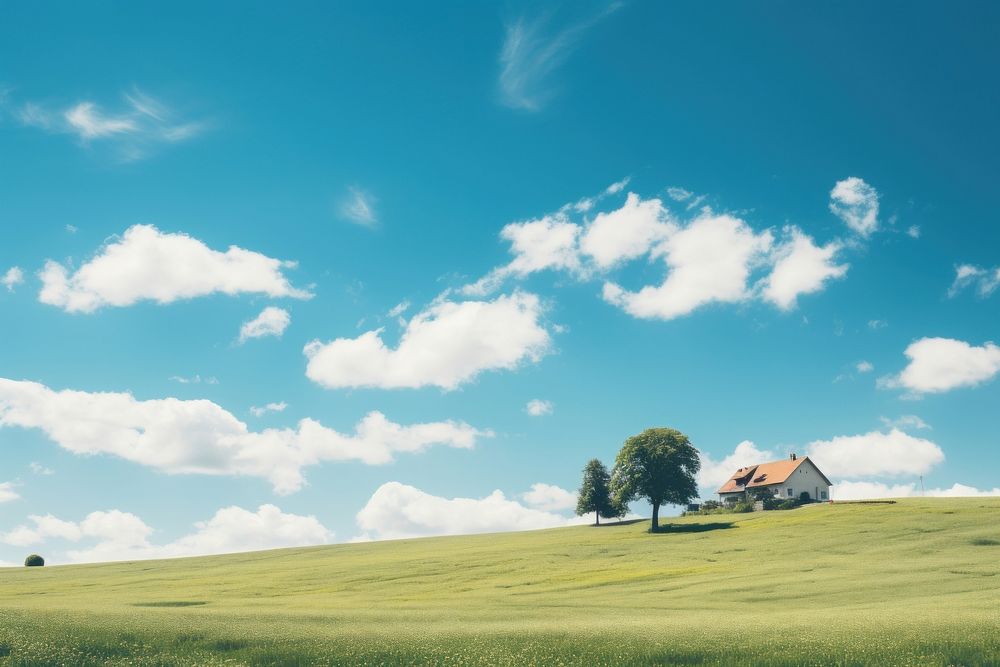 Farm landscape outdoors horizon. AI generated Image by rawpixel.