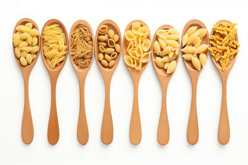 Spoon pasta food white background. AI generated Image by rawpixel.