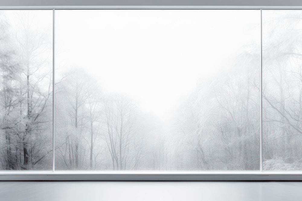 Glass window see trees backgrounds winter nature. AI generated Image by rawpixel.