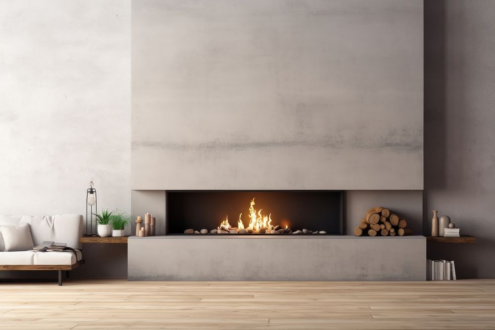 Fireplace home interior. AI generated Image by rawpixel.