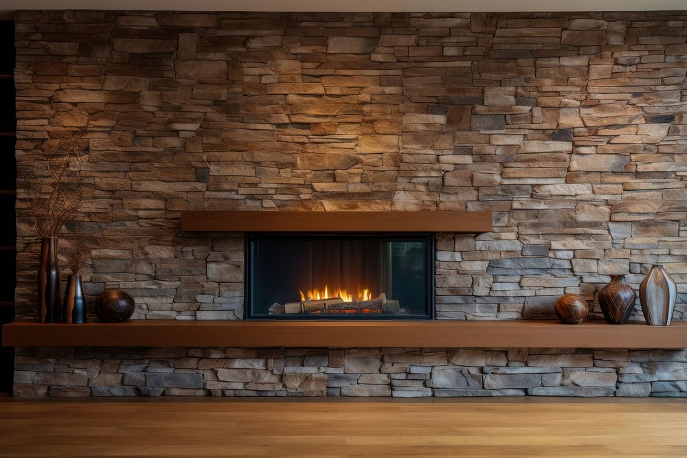 Fireplace home interior. AI generated Image by rawpixel.