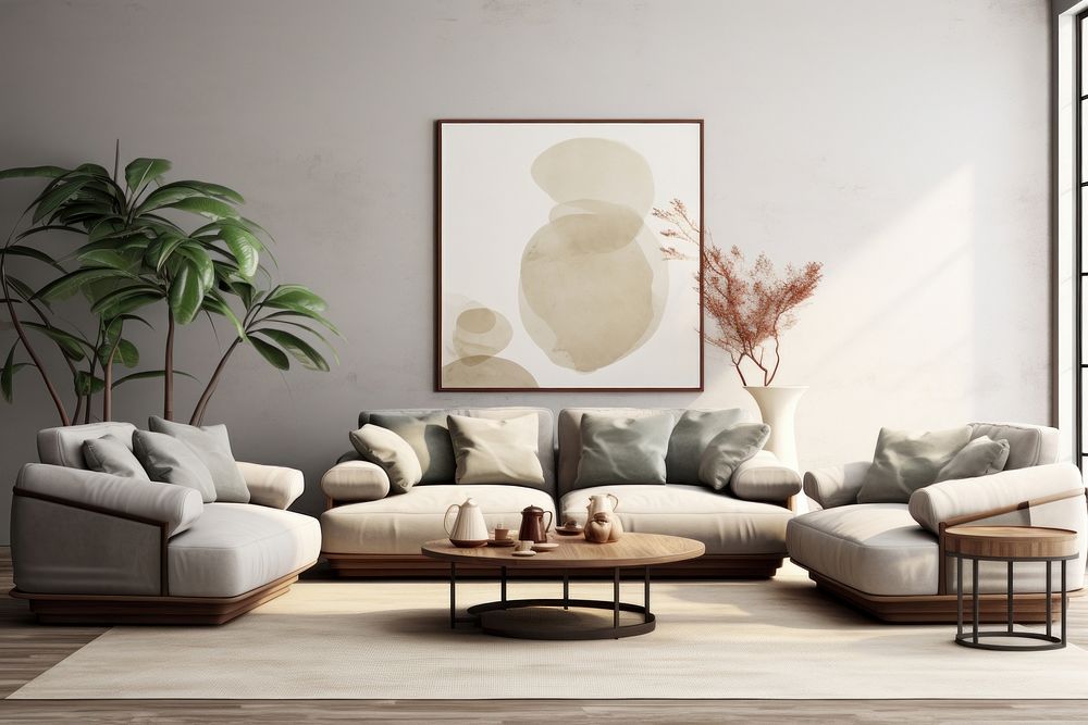 Aesthetic living room. AI generated Image by rawpixel.