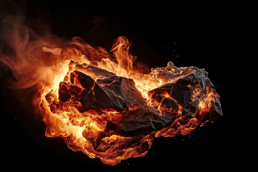 Meteorite fire bonfire nature. AI generated Image by rawpixel.