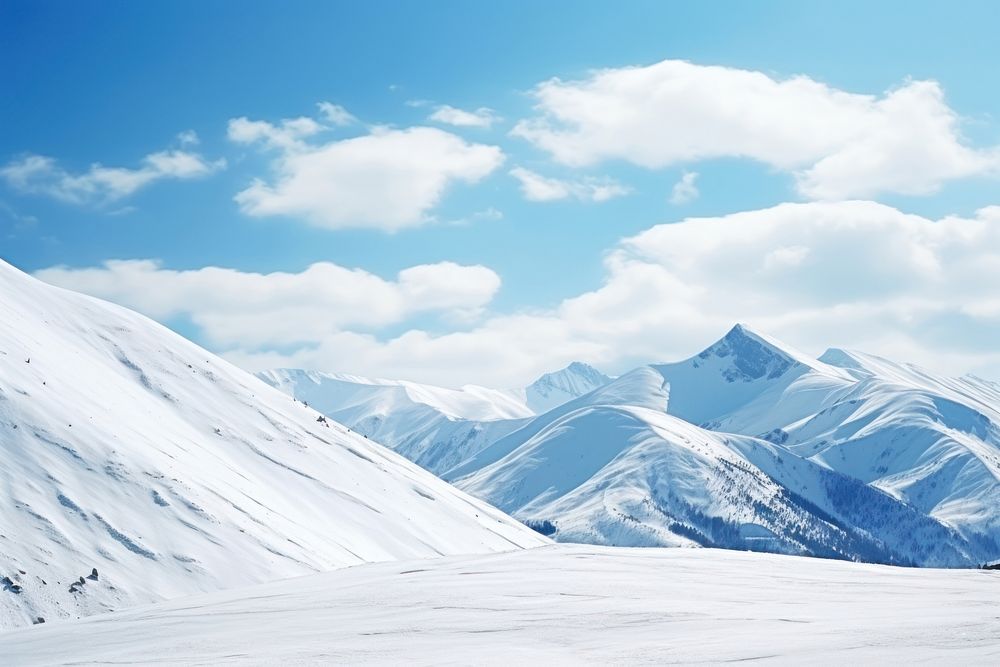 Mountain nature snow sky. AI generated Image by rawpixel.