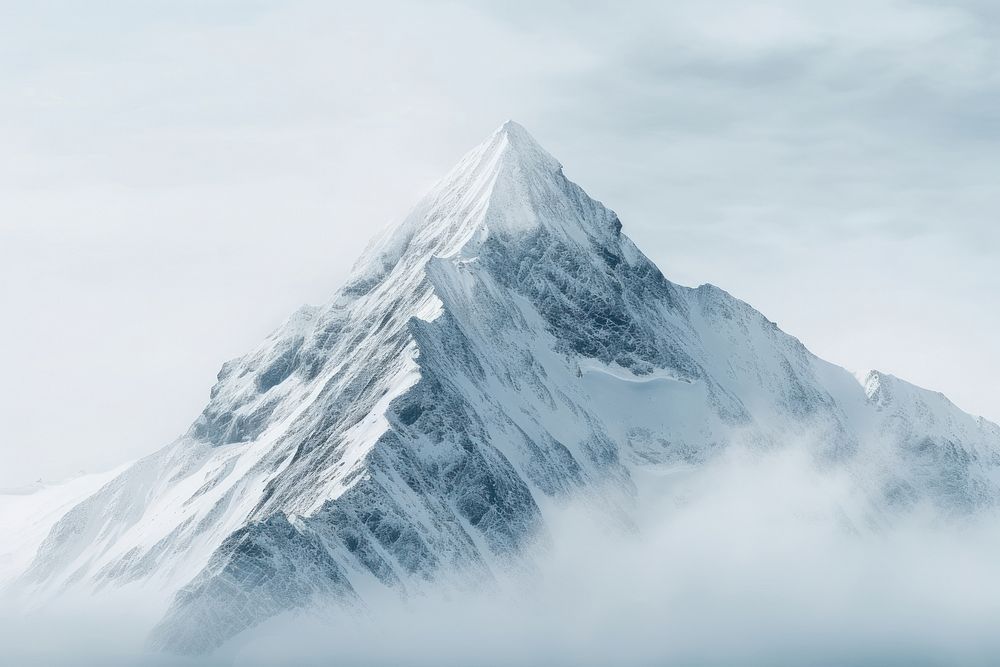 Snow mountain nature outdoors white. AI generated Image by rawpixel.