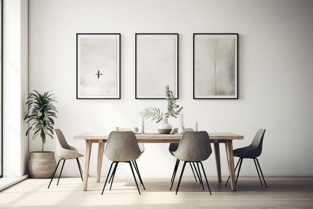 Scandinavian dining room. AI generated Image by rawpixel.