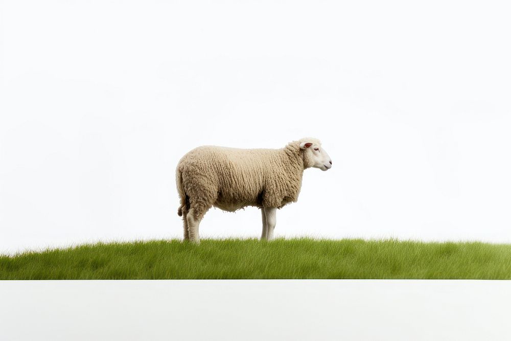 Sheep grazing grass livestock animal mammal. AI generated Image by rawpixel.