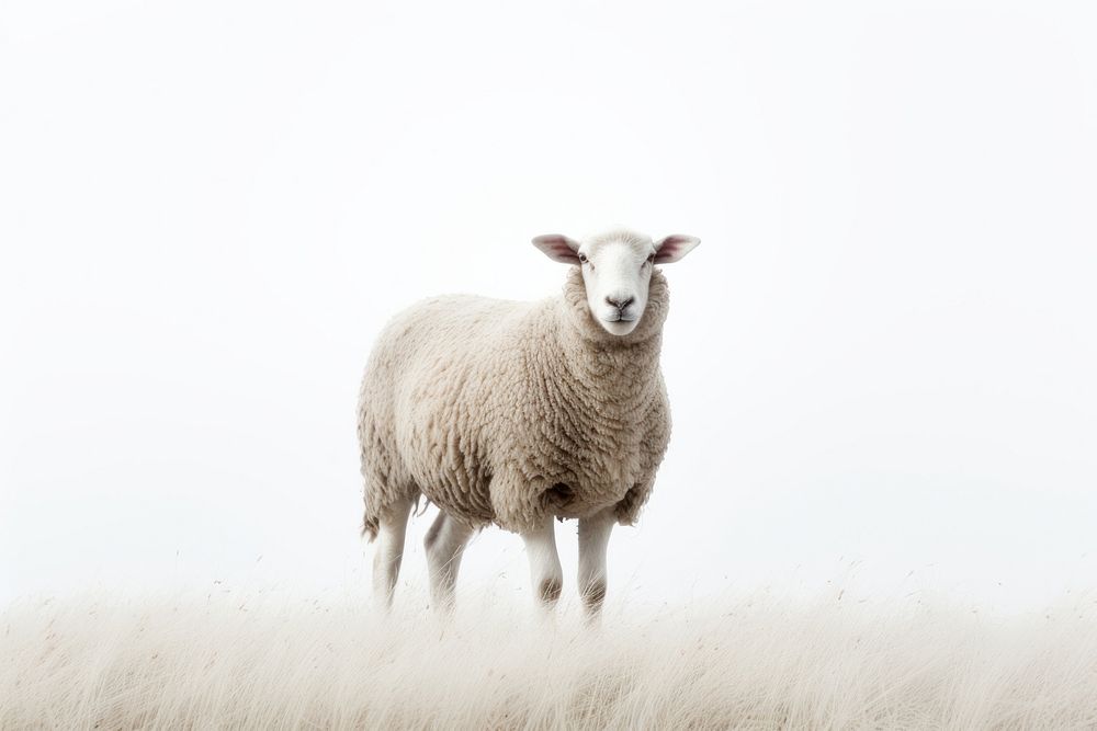 Sheep grazing livestock animal mammal. AI generated Image by rawpixel.
