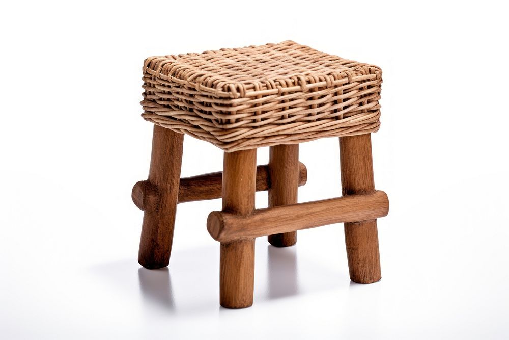 Rattan stool chair. AI generated Image by rawpixel.
