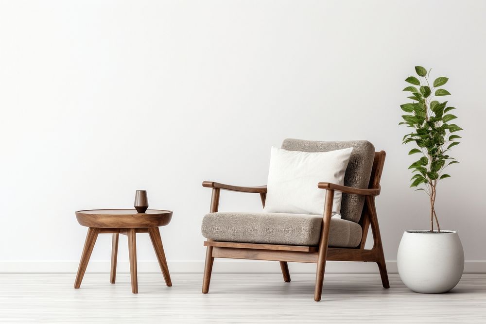 Wooden armchair, home furniture. AI generated Image by rawpixel.