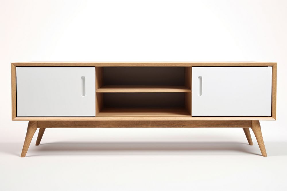 Tv cabinet sideboard furniture white. AI generated Image by rawpixel.