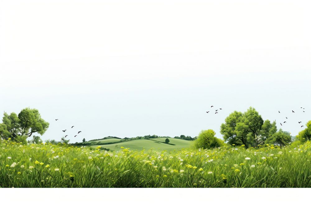 Meadow landscape meadow field. AI generated Image by rawpixel.