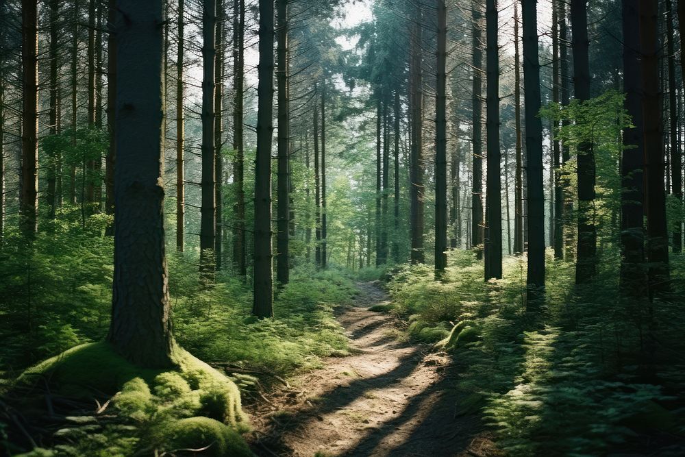 Forest tree vegetation sunlight. AI generated Image by rawpixel.