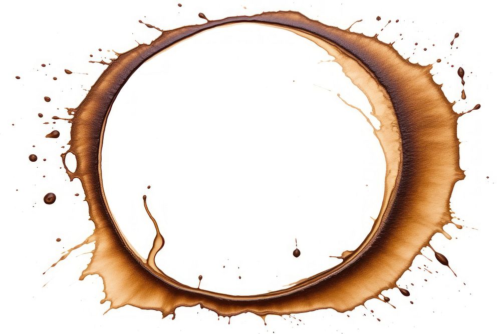 Circle coffee brown stain. 