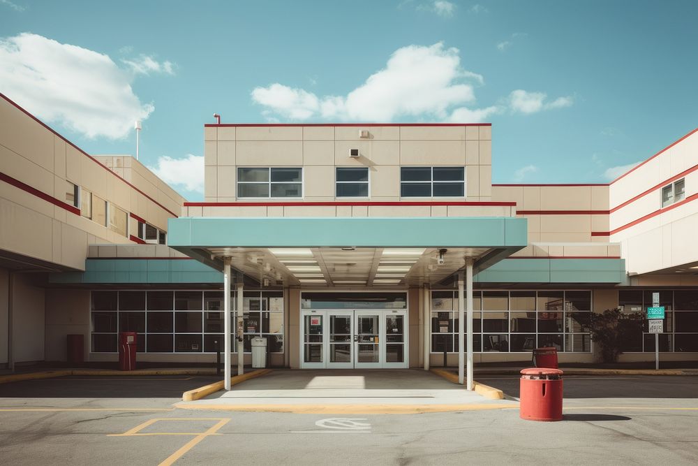 Emergency room architecture building day. AI generated Image by rawpixel.