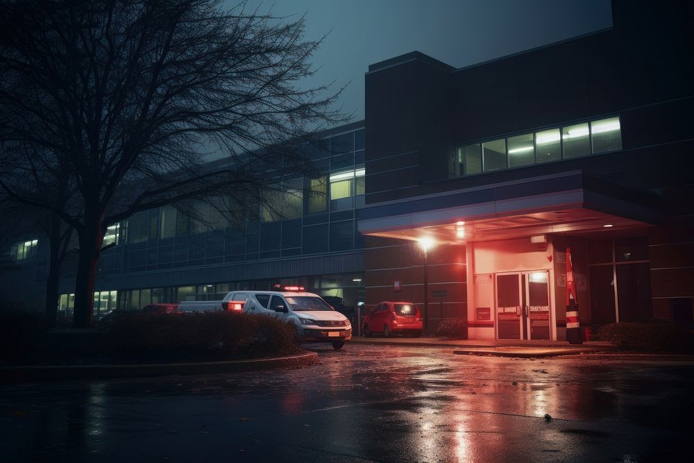 Emergency room vehicle night city. AI generated Image by rawpixel.