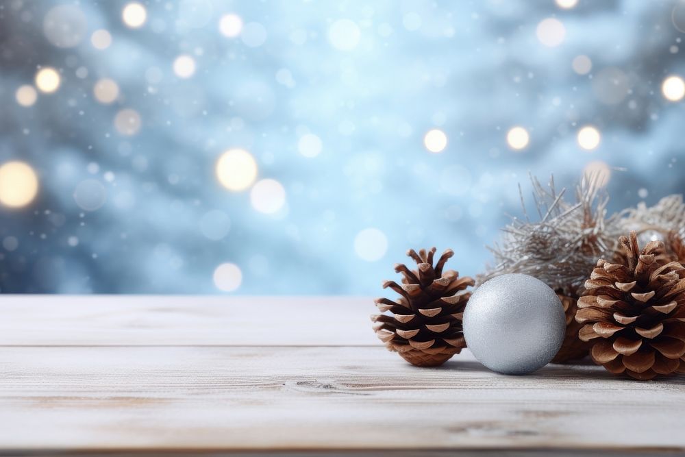 Christmas setup snow nature wood. AI generated Image by rawpixel.