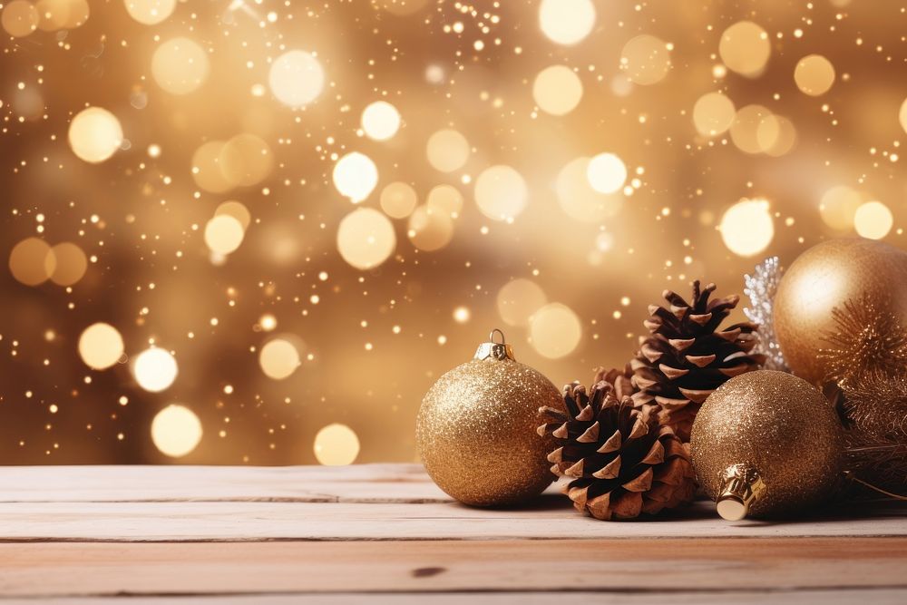 Christmas setup backgrounds plant gold. AI generated Image by rawpixel.