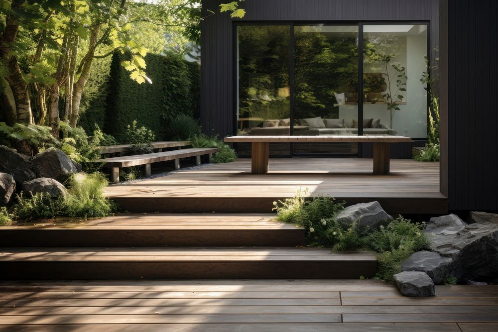 Garden wood architecture backyard. AI generated Image by rawpixel.