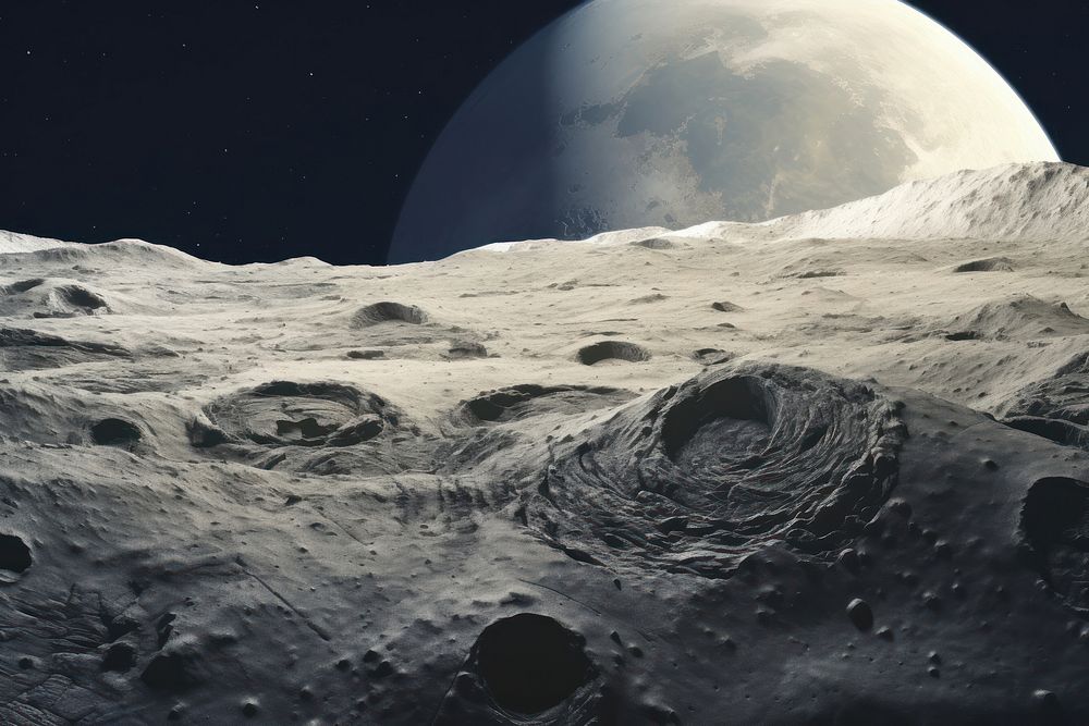 Moon astronomy outdoors planet. AI generated Image by rawpixel.