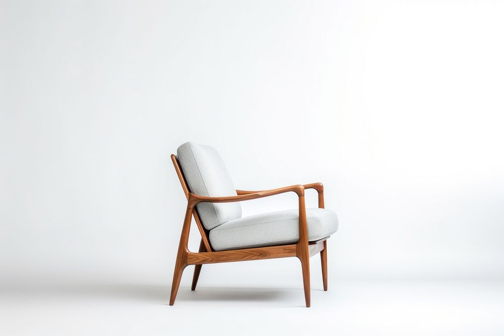 Mid century armchair furniture white. AI generated Image by rawpixel.