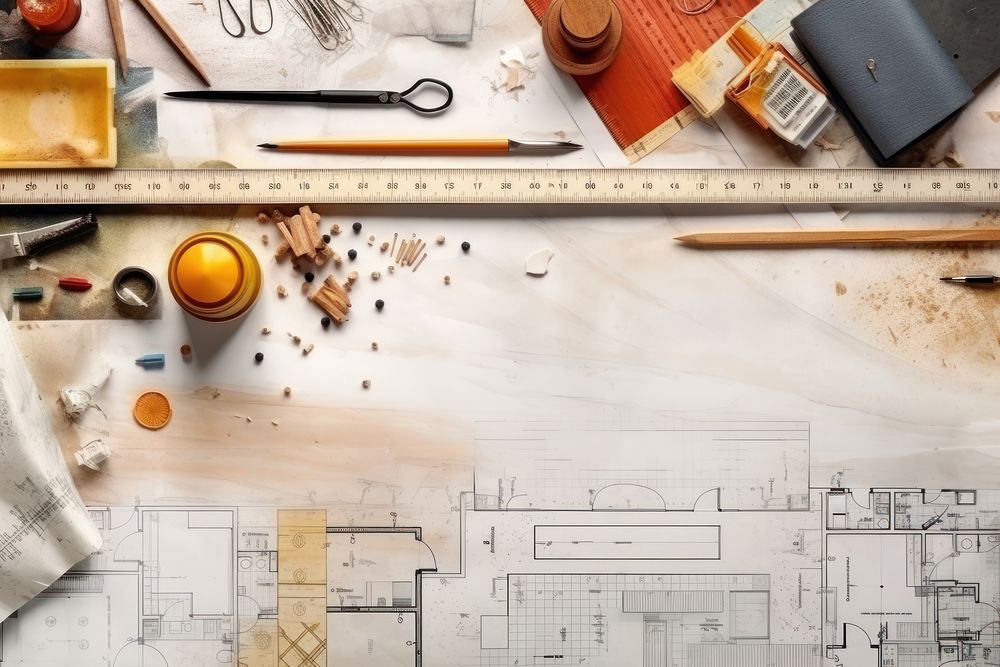 Architecture backgrounds accessories workbench. AI generated Image by rawpixel.