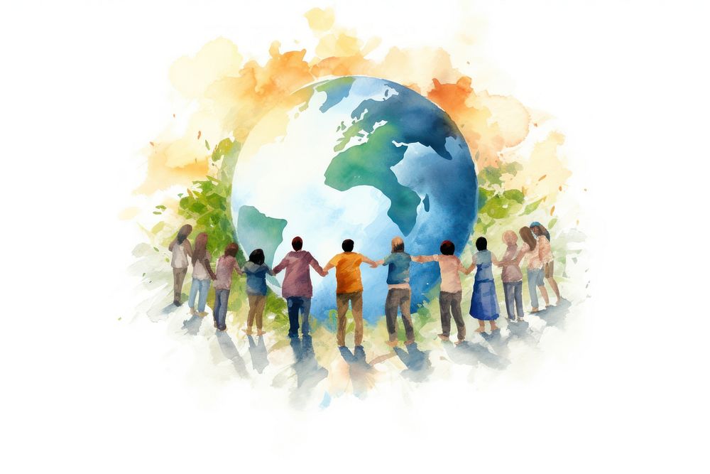 Cooperation teamwork planet people. AI generated Image by rawpixel.