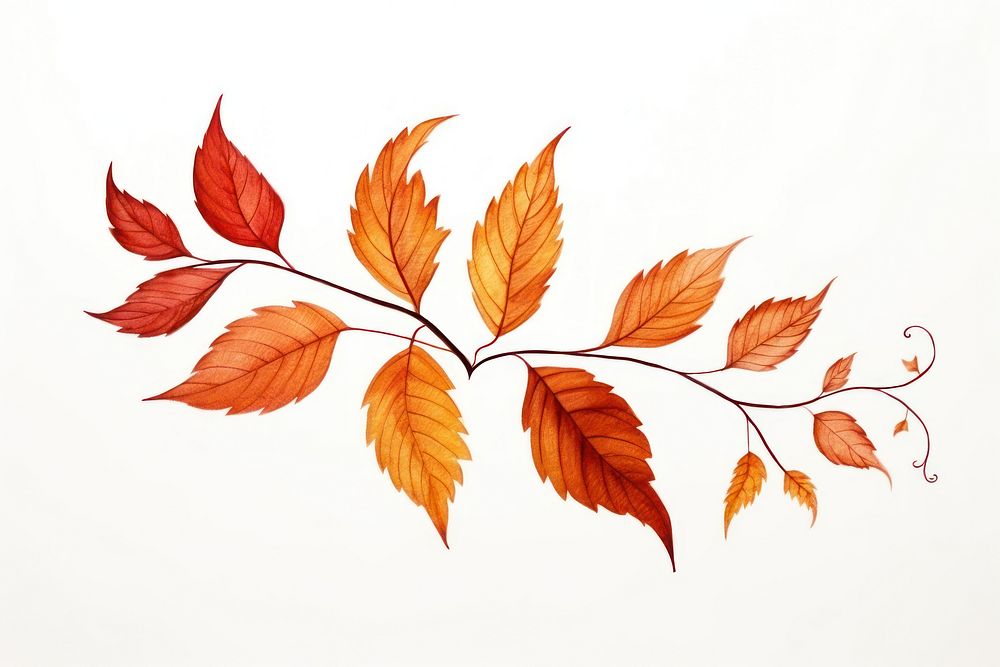 Leaf pattern drawing autumn. AI generated Image by rawpixel.