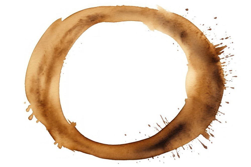 Coffee stain circle brown white background. AI generated Image by rawpixel.