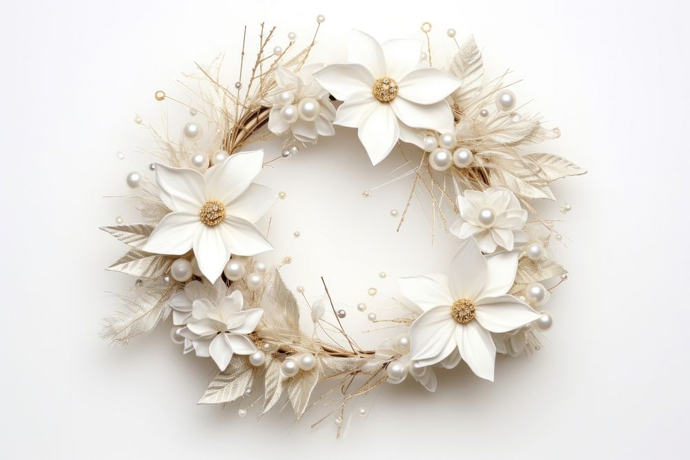 White christmas wreath white background celebration accessories. AI generated Image by rawpixel.